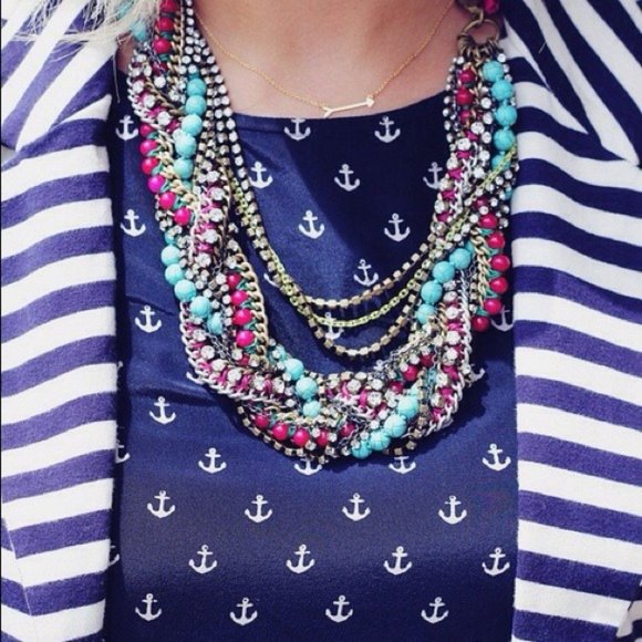 Stella & Dot | Vivid Bamboleo Rhinestone+Handwoven Cupchain Statement Ne… - Picture 11 of 16